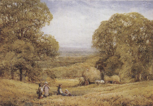 Children at the Edge of a Hay field (mk37)